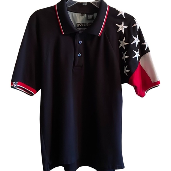 Rock Point Americana Short Sleeve Polo Size Medium - Picture 1 of 7